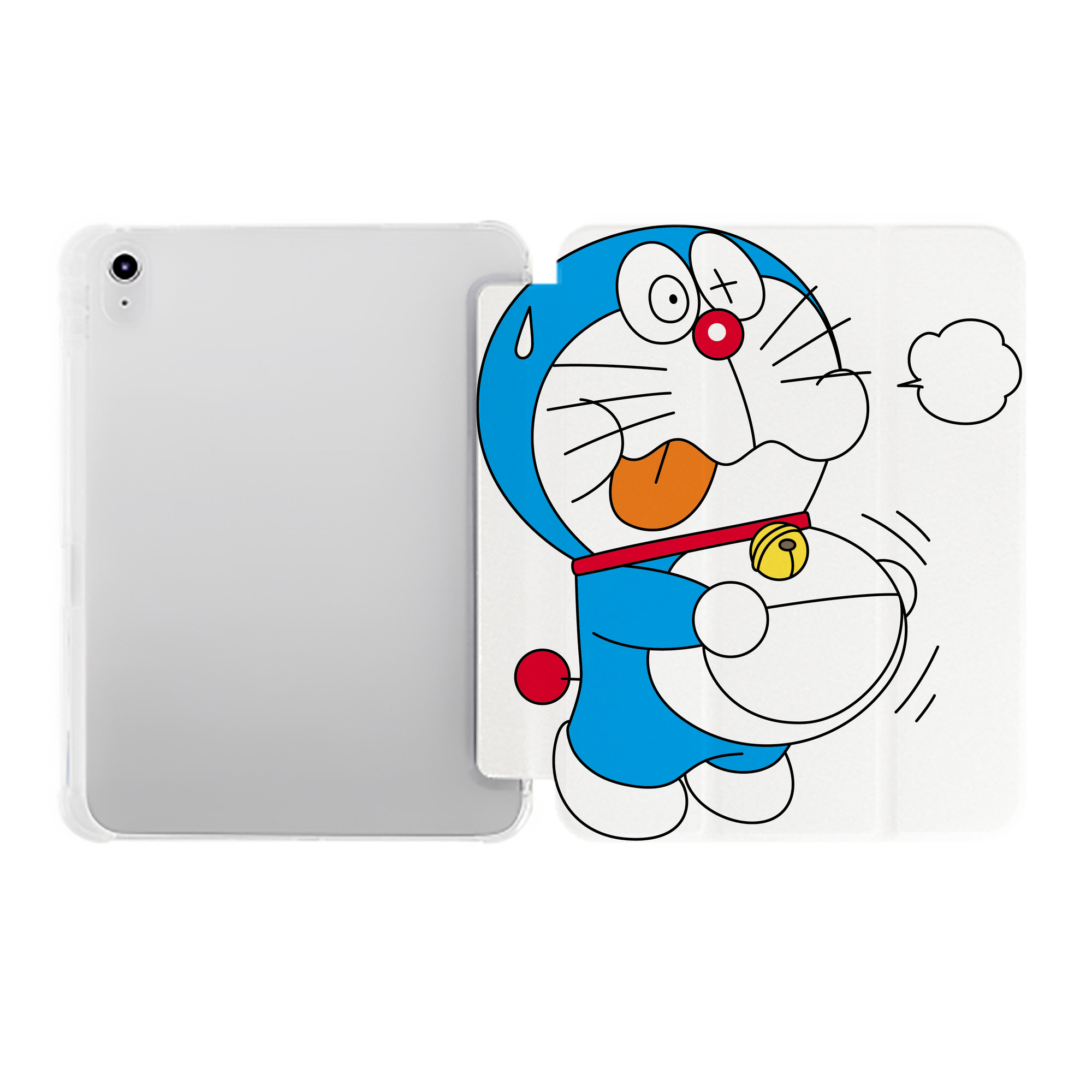 （画像用） ドラえもん Doraemon IPad ケース ペン収納付き 三つ折りスタンド PUレザー×シリコン 対応機種9.5/10.5/10.9インチ